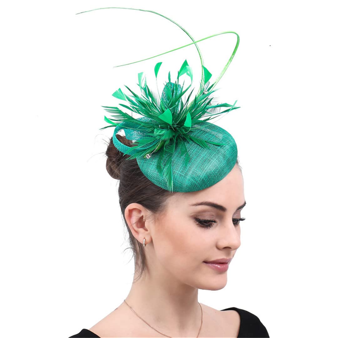 Lmtossey Donne Piume Copricapo Vestito Fascinator Cappello Partito Cappello di cerimonia nuziale Fedorasladies Femele Accessori per capelli