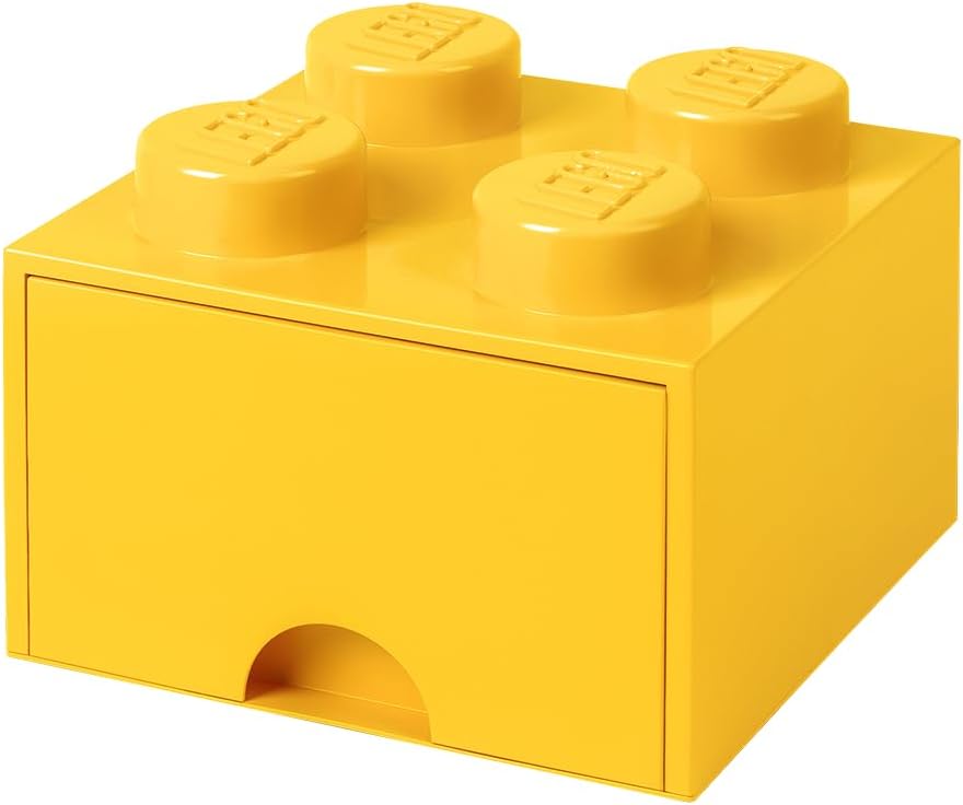 LEGO Brick Drawer - Stackable Storage and Décor - Brick 4, Bright Yellow