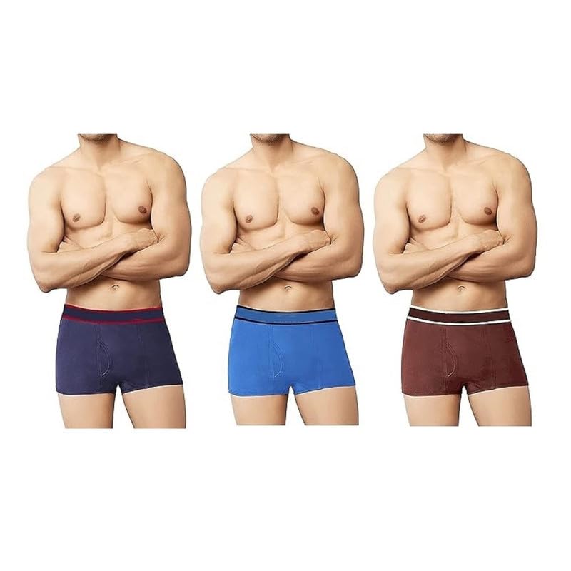 innero Men's Mini Trunks Outer Elastic Cotton Underwear for Man, Pack of 3 Multicolour-picture-34
