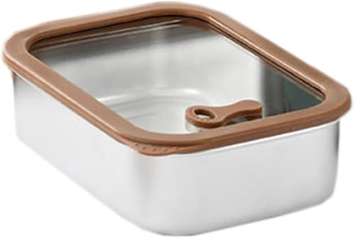 Miniatura 8 de Qushy Recipientes de alimentos de acero inoxidable con tapas de vidrio templado a prueba de fugas para niños y adultos, juego de 3 recipientes de