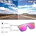 FEISEDY Sunglasses for Women Men, Fashion Mirrored Single Lens, Driving Beach Sunnies UV400 Shades B2996 Mint/Purple