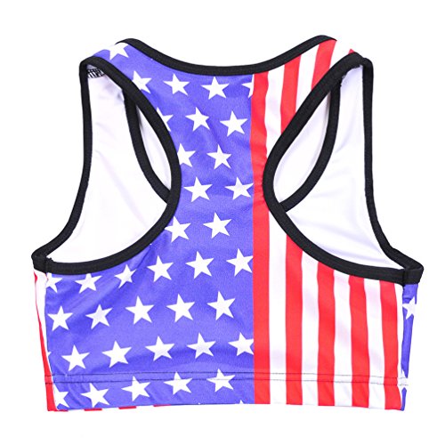 Image of Sister Amy Women's Aerobics Gym Dance Yoga Vest Printed Sports Bra Top Vest