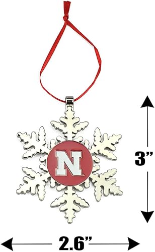 Miniatura 2 de Adorno navideño de copo de nieve de Nebraska Cornhuskers