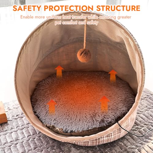 Peelanmall Heizmatte für Hunde und Katzen 40 x 40 cm, Innenwärmematte USB Lade Haustier Heizdecke 28 ℃ Konstante Plüsch-Haustier-Heizkissen, Katze Heizdecke, Weich & kuschelige Katzendecke
