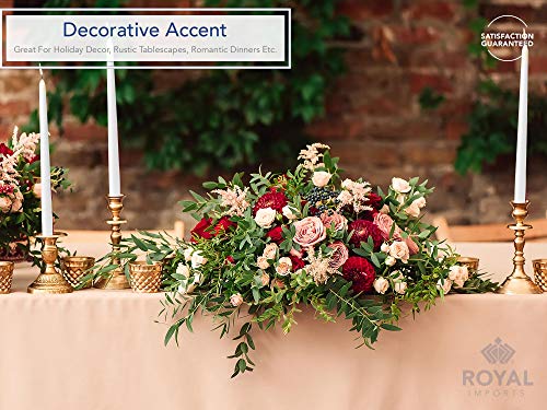 Royal Imports Unscented Taper Candles, Elegant Premium Quality, Dripless & Smokeless, Hand-Dipped Dinner Candles For Wedding, Holiday, Home Decor - 9 Hour Burn Time - Set Of 12 (12 Inch, White) #TOP2