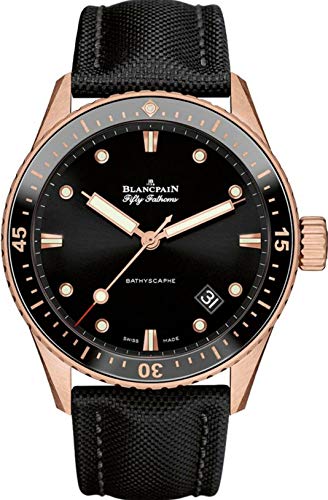 Blancpain Rose Gold & Ceramic Fifty Fathoms Bathyscaphe Automatic 43mm Mens Watch