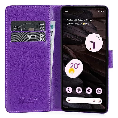 32nd Book Wallet PU Leather Case Cover for Google Pixel 7A, Flip Case With RFID Blocking Card Slots - Image 3