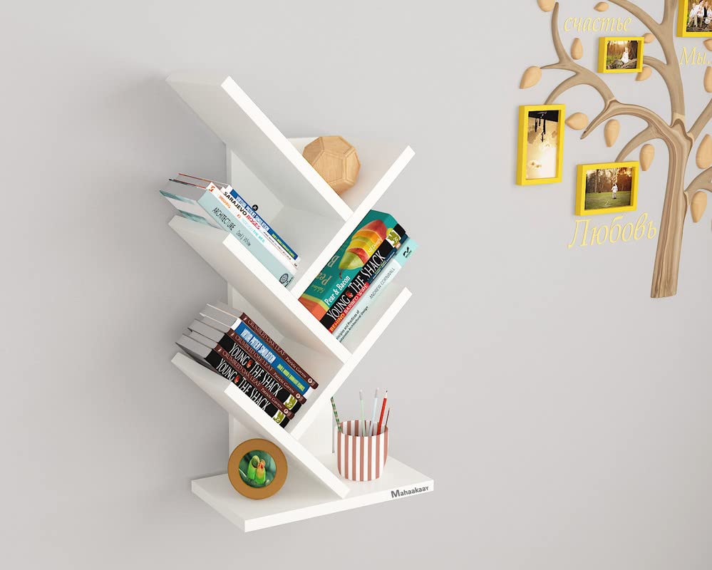 Mahaakaay Sumwud Studio Engineered Wood Wall Shelves Desk Organisor Bookcase Space Saving Holder White-image-42