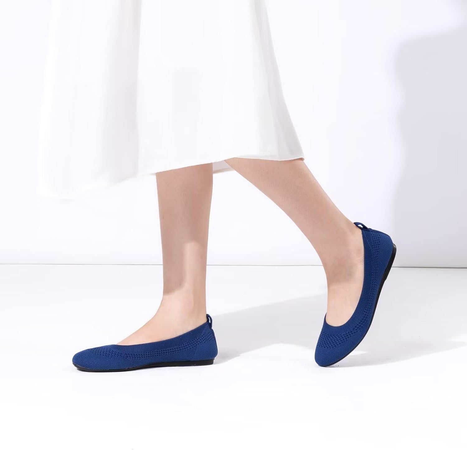 BEJINASH Ballet Flats for Women Soft Slip On Flat Shoes Knit Round Toe Work Flat Mesh Woman Walking Shoes Comfortable Casual - Image 5