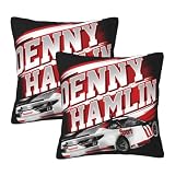 NTYCY Denny Hamlin 11 2 Pack Square Throw Pillows Covers Bed Couch Indoor Decorative Square Throw Pillow Cases Home Decor Sofa Bedroom Car 16"x16"
