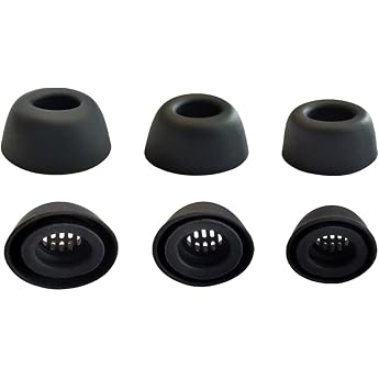 Earbud Tips for Soundcore Liberty 4 NC Earphones Earpieces for Anker Earphones Liberty 4 NC Earbuds Silicone Earbuds Caps 3 Sizes 3 Pairs Black 4NC126B3P