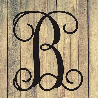 AJD Designs Monogram Letter Approximately 20" T X 18" W Door or Wall Inside or Outside B