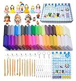 Polymer Clay Oven Bake Clay 36 Colors Rolling Pin Safe and Nontoxic Soft DIY Modelling Moulding Clay with 14 Modeling Tools and Accessories