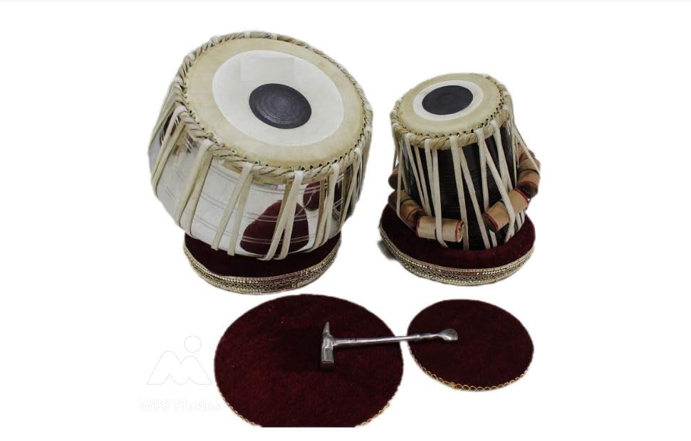 Image of Tabla Jodi Set with Cover Hammer Gaddi Professional Set Indian Musical Instrument Bayan Tabla For Beginners & Students