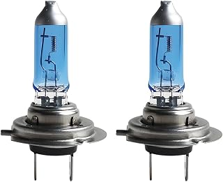 HZEL 2PCS H7 Halogen Headlight Bulb, 12V 55W 1500Lumens 4300K No Glare Vehicle High/Low Beam & Fog Bulb Replacement, Long Life Automotive Head Lamp, Universal for Most Vehicles (White)