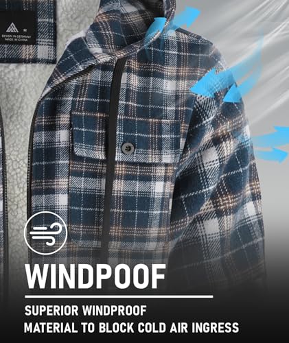 Image of GEEK LIGHTING Men's Flannel Shirts Jacket Sherpa Lined Fleece Plaid Hoodie Long Sleeve Winter Warm Coat