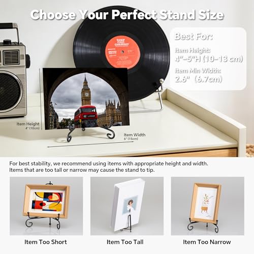 Artliving Plate Stands for Display, 4 Inch Black Iron Easel Plate Display Photo Holder Stand, Displays Picture Frames, Decorative Plates, Tablets and Art (4 pack) by Artliving - Image 6