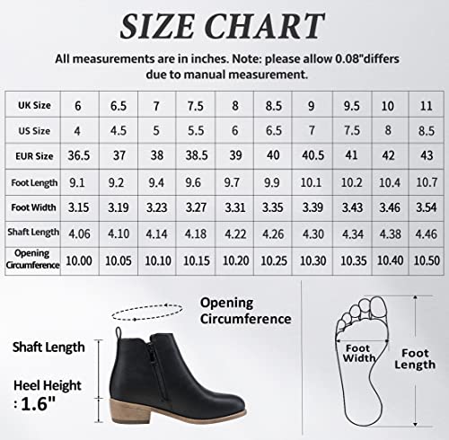 Jeossy Women's Ankle Boots Fashion Low Heel Black Winter Booties For Women Size 8.5(Djy905 Black 08.5) #TOP3