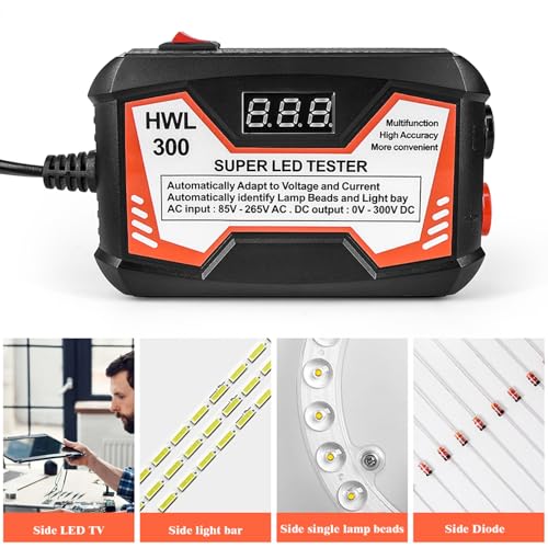 Image of LED Tester 18W 0-300V Output TV Backlight Tester for Repair Inspection Bead Strip Testing AC85V-265V Adaptive Voltage Gray Light Detection Tool for LED Backlight Diagnostics