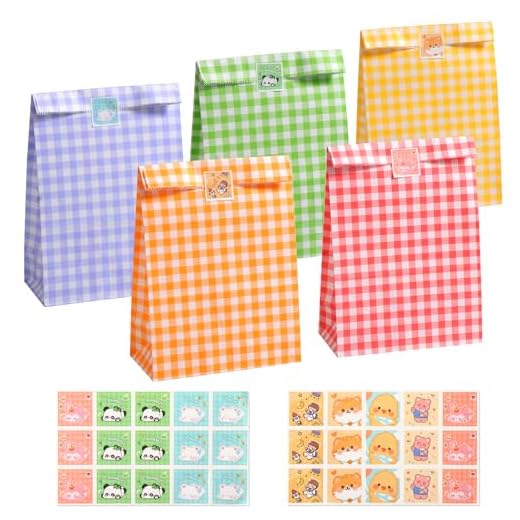 Blendura Bolsas Chuches Cumpleaños, 40 PCS Bolsas de Papel de Colores Bolsas Regalo Cumpleaños, Bolsas Regalo Cumpleaños Infantil para Envolver Regalos, Navidad, Bodas, Cumpleaños