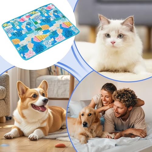 Almofada Refrescante Para Cães, Tapete Gelado para Animais, Colchão Anti Derrapante E Dobrável Para