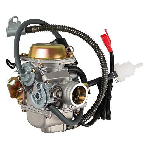 Image of 150cc gy6 carburetor PD24J for 4 Stroke Engines 125cc 150cc 152QMJ 157QMI 24mm for Motorcycle Scooter ATV Go Kart with Electric Choke Intake Manifold