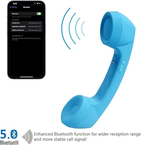 Miniatura 2 de Teléfono retro con Bluetooth inalámbrico y auriculares USB para teléfonos celulares a prueba de radiación llamada cómoda