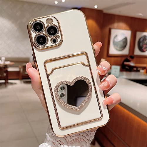 Coque iPhone SE 2022 miroir strass finition plating luxe blanche