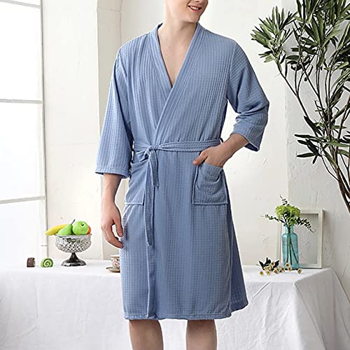 Peignoir absorbant à séchage rapide style kimono pyjamas bleu homme