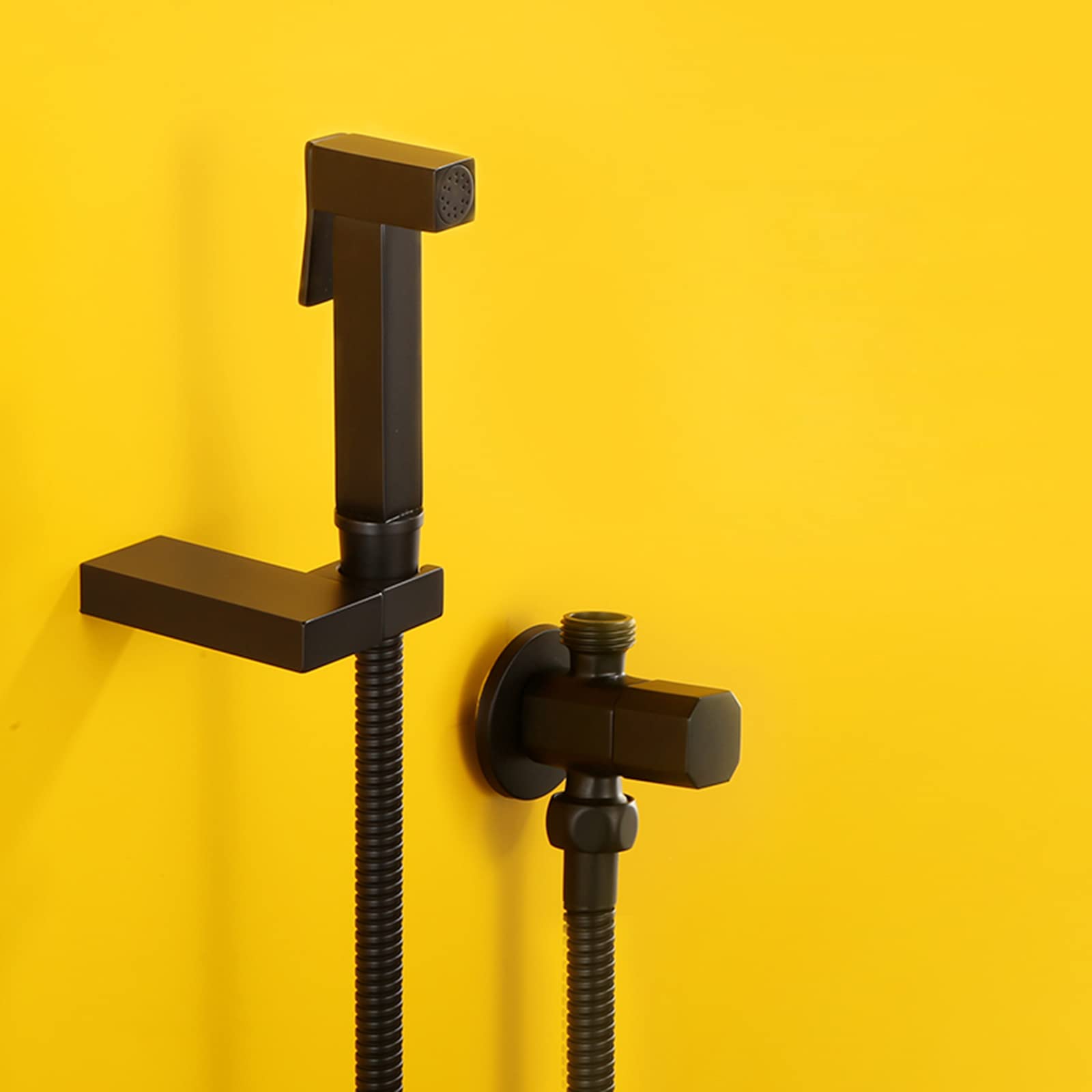 Pulvérisateur de bidet double fonction en cuivre noir pour un nettoyage des WC précis