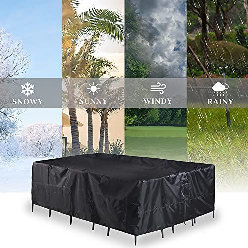 Alster Patio Table Covers Waterproof For 4-6 Seat, Outdoor Furniture Covers(90" L X 63" W X 30" H), Rain Snow Dust Wind-Proof #TOP5