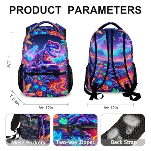 Kids Boys Backpack Dinosaur Backpacks for School Casual Travel, Cool Truck Bookbag for Kindergarten Preschool Primary - Image 4
