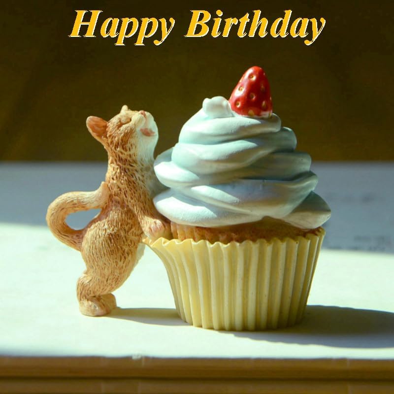 Miniatura 6 de Figura de gato de jardín de hadas en miniatura, gatito de crecimiento con afecto