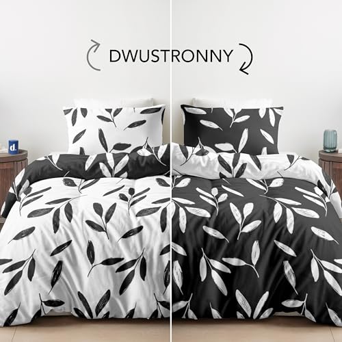 Dreamzie 2 poszwy na kołdry 135x200 cm z 2 poszewkami na poduszki 80x80 cm, kwiatowy wzór, zestaw pościeli 135x200 z zamkiem błyskawicznym, pościel, Oeko TEX