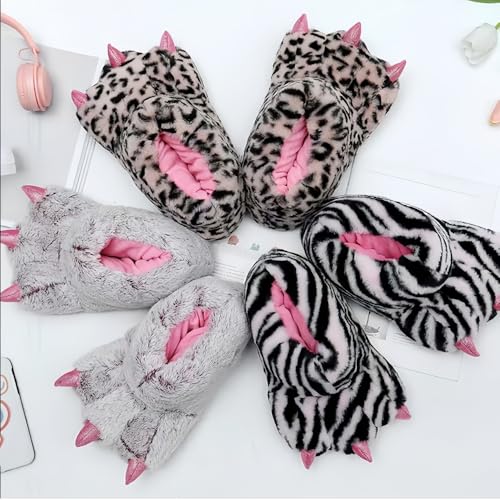 Animal Paw Slippers Plush Warm Home Slippers Bear Slippers for Adults Stuffed Furry Animal Monster Claw Paw3