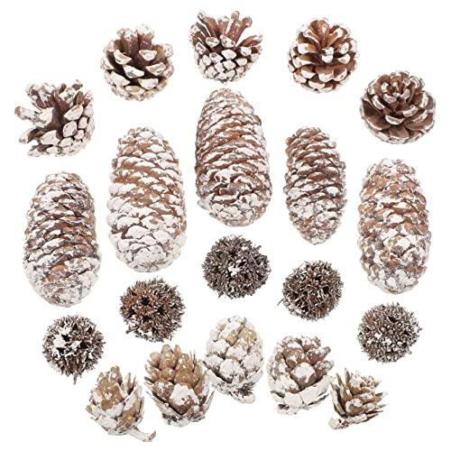 Set de 5 conos de pino secos decorativos para Navidad miniatura 2