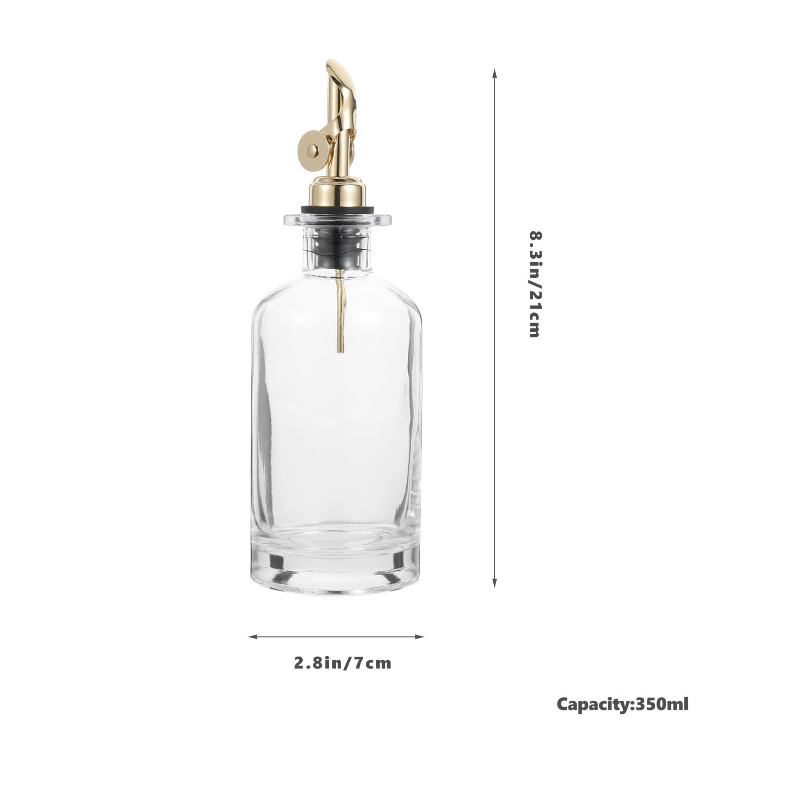 Gadpiparty Juego de 2 Botellas Dispensadoras de Vinagre y Aceite de Vidrio Tapa Automática y Cuerpo de Acero Inoxidable para Cocina, Capacidad 350ml