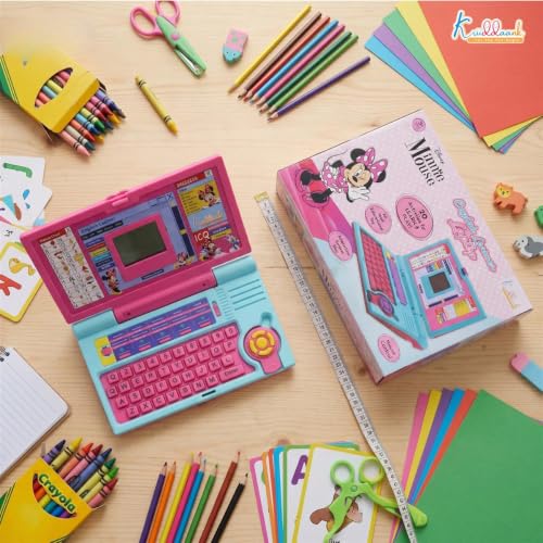 Image of Krriiddaank Minnie Theme Educational Laptop for Kids - 20 Learning Activities for 3+ Girls, Interactive Toy for Alphabet, Numbers, Math, Music & Logic - Pink (ISI Certified)|Birthday Gift