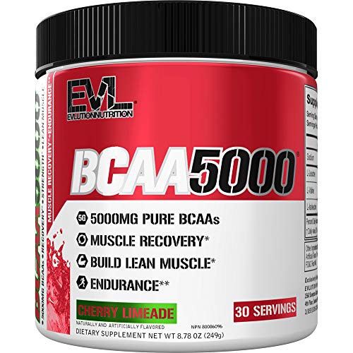 Evlution EVL BCAAs Amino Acids Powder – BCAA Powder Post Workout Recovery Drink and Stim Free Pre Workout Energy Drink Powder – 5g Branched Chain Amino Acids Supplement for Men – Cherry Limeade