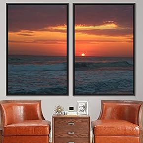 signwin 2 Piece Framed Canvas Wall Art Sunset...