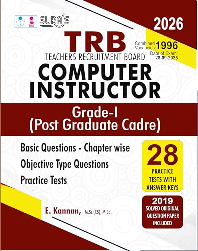 Image of SURA`S TRB PG Computer Instructor Grade I Post Graduate Cadre Exam Book Guide English Medium - Edition 2026 (TRB PG Computer Instructor Exam Book)