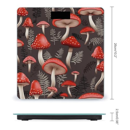 Báscula Digital de Baño Red Mushrooms en Vidrio Templado miniatura 2