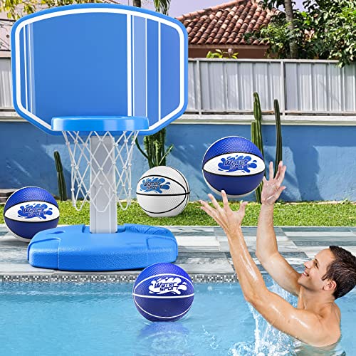 TEMI Swimming Pool Basketball Game, Poolside Basketball Hoop with 4