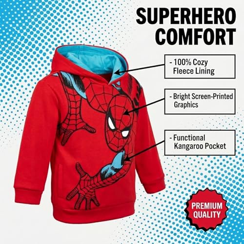 Image of Marvel Fleece Pullover Hoodie Toddler to Big Kid Sizes (2T - 18-20)