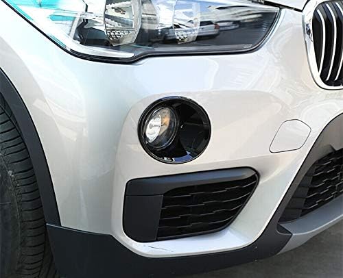 ABS Front Fog Light Lamp Trim Cover 2pcs for BMW X1 F48 2016-2019 (Black)