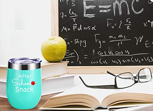 Momocici Teacher Gifts.after School Snack 12 Oz Wine Glasses Tumbler.year End Graduation Gifts.birthday,Christmas,Thank You Gifts For Teachers.teacher Appreciation Gifts Mug(Seafoam) #TOP4