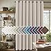 H.VERSAILTEX Wide Blackout Room Darkening Rich Quality of Textured Linen Patio Door Curtains Home Fashion Window Panel Drapes with 16 Grommets - Ivory - 100 inch Wide by 96 inch Long