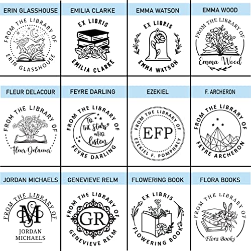 Custom Book Embosser, Personalized Gift From The Library Of, Ex Libris, This Book Belongs To Flowers Coming Out Of Book #TOP1