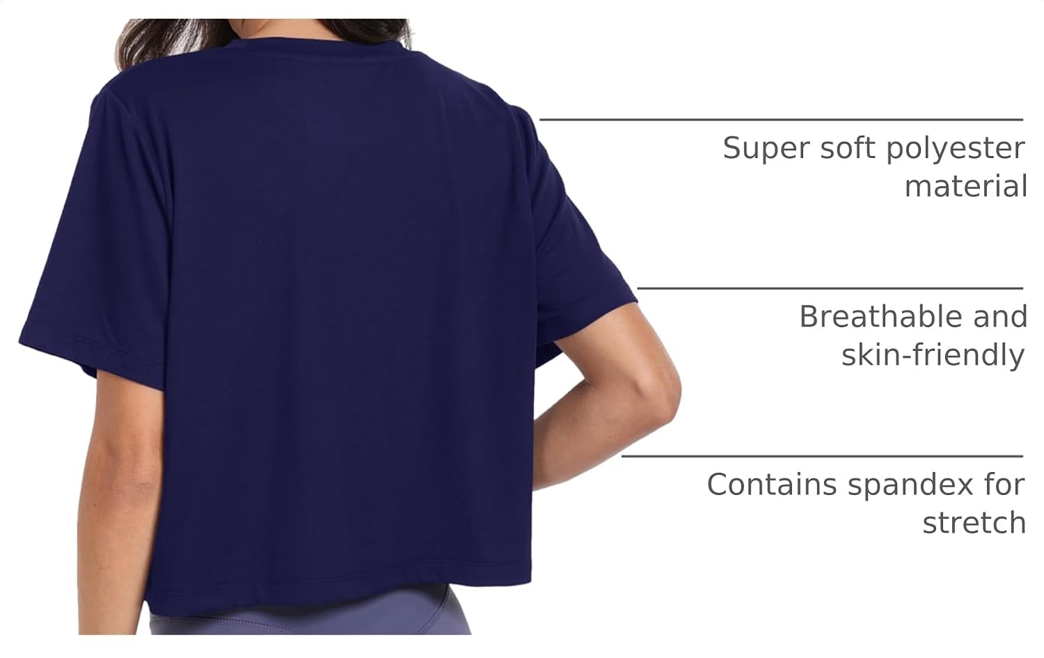 KevaMolly Workout Crop Tops for Women Athletic Cropped Tshirts image 4