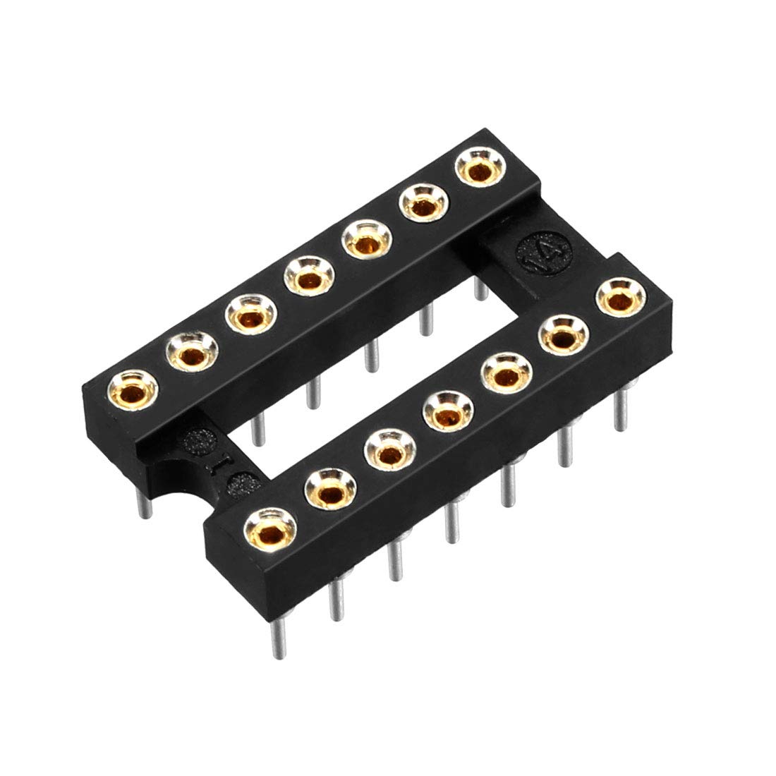Zócalo DIP IC de 14 pines con paso de 2.54mm y fila doble de tipo soldadura uxcell 2 unidades 7